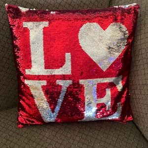 Reversible LOVE Throw Pillow Valentines Day